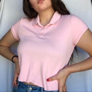 PASTEL PINK CROP POLO🌷